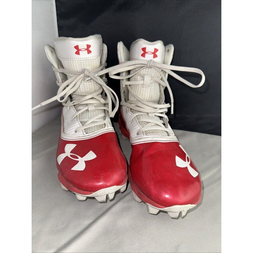 Under Armour Highlight RM MID Football Cleats Style 3021197-600 Sz 7.5 Red/White